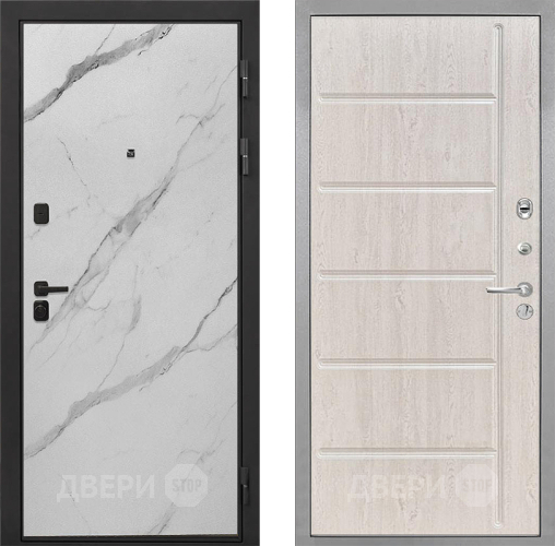 Входная металлическая Дверь Интекрон (INTECRON) Профит Black Мрамор Арктик ФЛ-102 Сосна белая в Ногинск