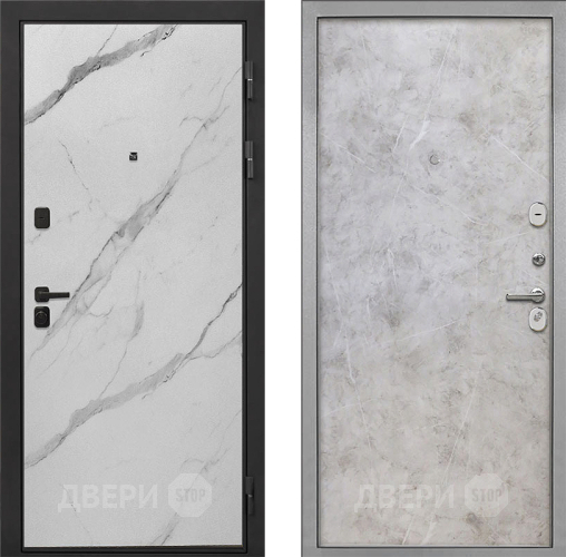 Входная металлическая Дверь Интекрон (INTECRON) Профит Black Мрамор Арктик Гладкая Мрамор светлый в Ногинск