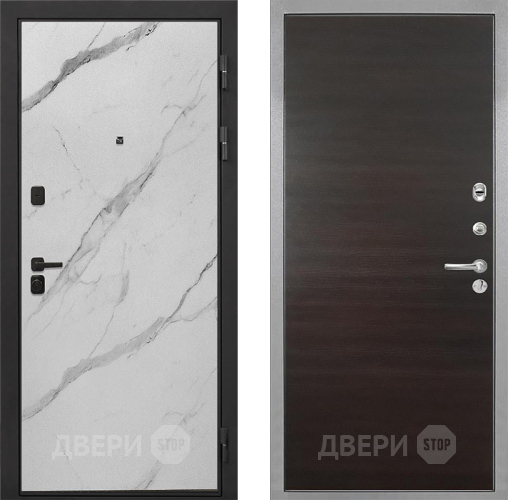 Входная металлическая Дверь Интекрон (INTECRON) Профит Black Мрамор Арктик Гладкая Эковенге поперечный в Ногинск