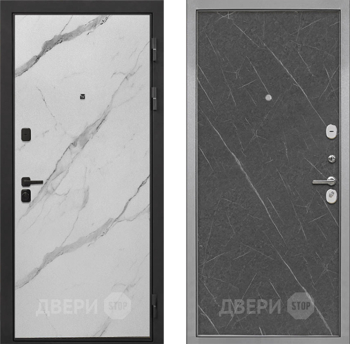 Входная металлическая Дверь Интекрон (INTECRON) Профит Black Мрамор Арктик Гладкая Гранит лава оникс в Ногинск