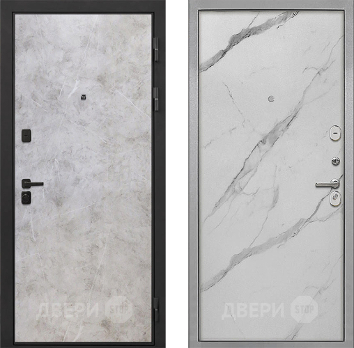 Входная металлическая Дверь Интекрон (INTECRON) Профит Black Мрамор Светлый Гладкая Мрамор натуральный арктик в Ногинск