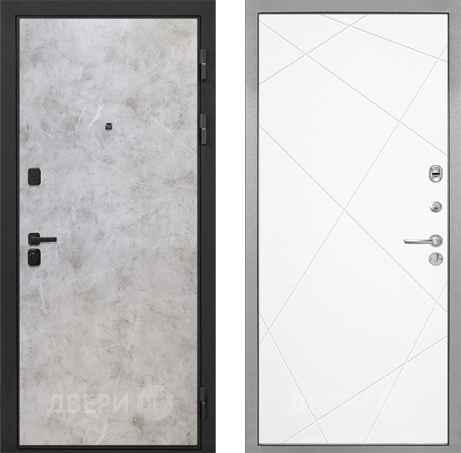 Дверь Интекрон (INTECRON) Профит Black Мрамор Светлый Лучи-М Софт милк в Ногинск