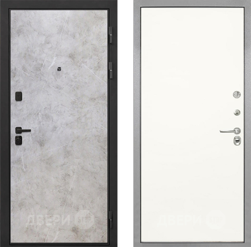 Входная металлическая Дверь Интекрон (INTECRON) Профит Black Мрамор Светлый Гладкая Слоновая кость в Ногинск