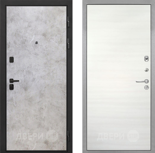 Дверь Интекрон (INTECRON) Профит Black Мрамор Светлый Гладкая Дуб сильвер поперечный в Ногинск