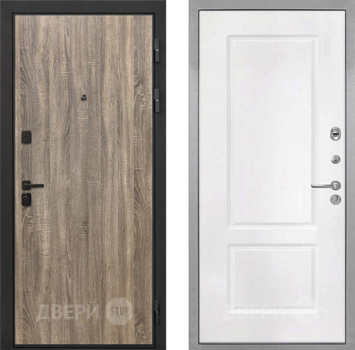 Входная металлическая Дверь Интекрон (INTECRON) Профит Black Дуб Турин КВ-2 Белый матовый в Ногинск