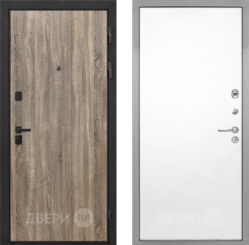 Входная металлическая Дверь Интекрон (INTECRON) Профит Black Дуб Турин Гладкая Силк Сноу в Ногинск