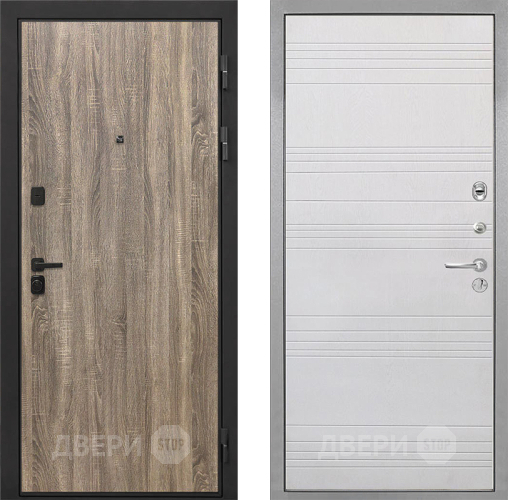 Входная металлическая Дверь Интекрон (INTECRON) Профит Black Дуб Турин ФЛ-316 Белый ясень в Ногинск