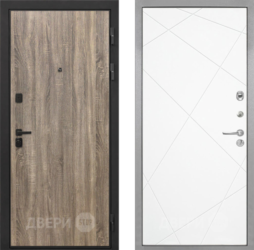 Входная металлическая Дверь Интекрон (INTECRON) Профит Black Дуб Турин Лучи-М Софт милк в Ногинск