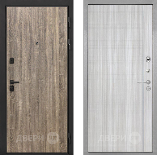 Входная металлическая Дверь Интекрон (INTECRON) Профит Black Дуб Турин В-07 с молдингом Сандал белый в Ногинск