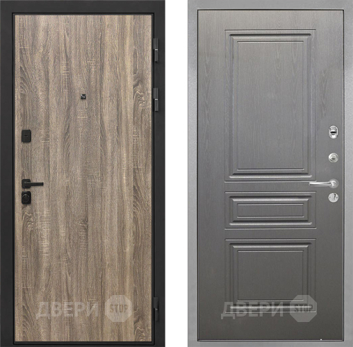 Входная металлическая Дверь Интекрон (INTECRON) Профит Black Дуб Турин ФЛ-243 Графит вуд дуб в Ногинск