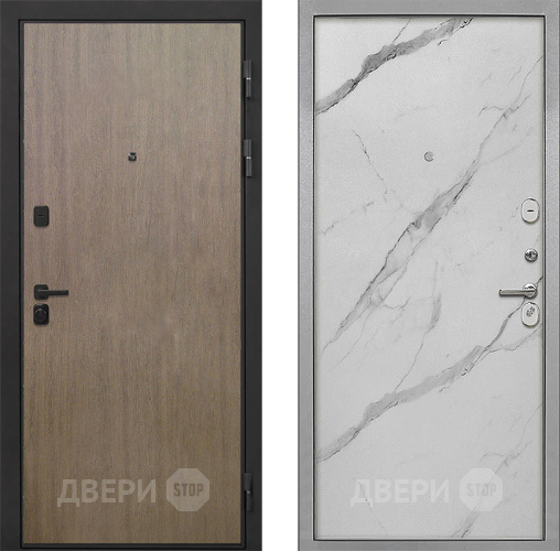 Входная металлическая Дверь Интекрон (INTECRON) Профит Black Венге Коричневый Гладкая Мрамор натуральный арктик в Ногинск