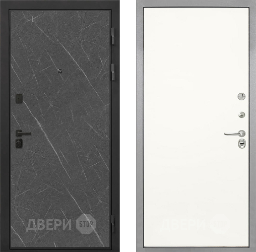 Входная металлическая Дверь Интекрон (INTECRON) Профит Black Гранит Лава Оникс Гладкая Слоновая кость в Ногинск