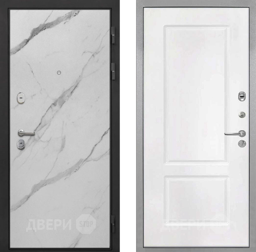 Входная металлическая Дверь Интекрон (INTECRON) Гектор Мрамор Арктик КВ-2 Белый матовый в Ногинск