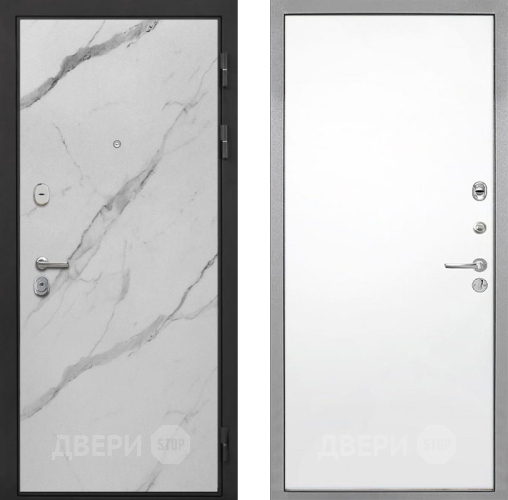 Входная металлическая Дверь Интекрон (INTECRON) Гектор Мрамор Арктик Гладкая Силк Сноу в Ногинск