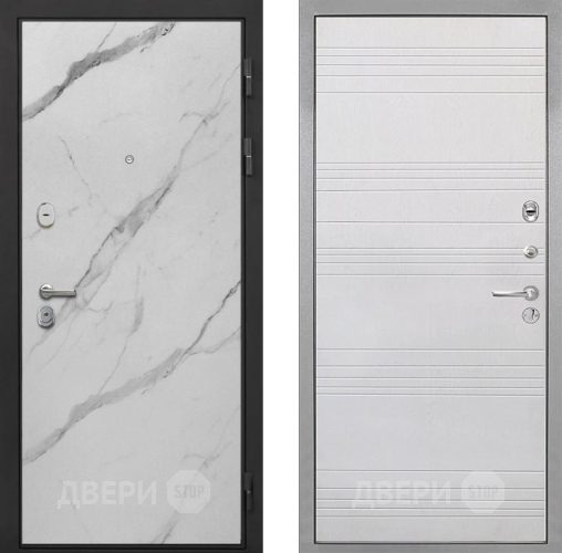 Входная металлическая Дверь Интекрон (INTECRON) Гектор Мрамор Арктик ФЛ-316 Белый ясень в Ногинск