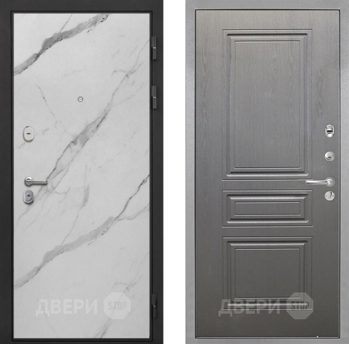 Входная металлическая Дверь Интекрон (INTECRON) Гектор Мрамор Арктик ФЛ-243 Графит вуд дуб в Ногинск