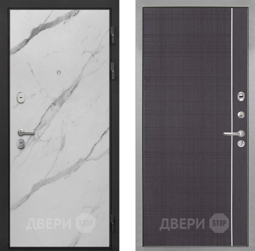 Входная металлическая Дверь Интекрон (INTECRON) Гектор Мрамор Арктик В-07 с молдингом Венге в Ногинск