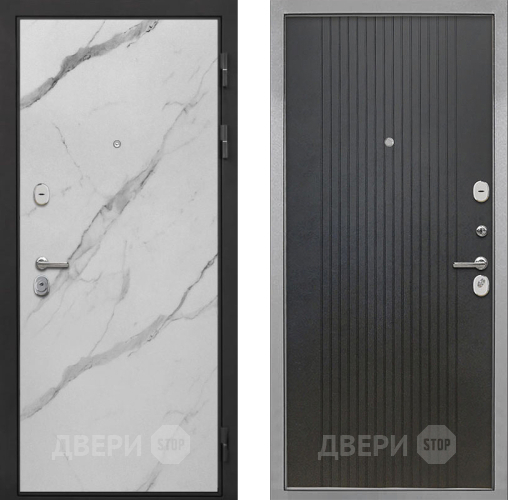 Входная металлическая Дверь Интекрон (INTECRON) Гектор Мрамор Арктик ФЛ-295 Лофт черный в Ногинск
