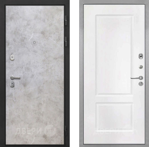 Входная металлическая Дверь Интекрон (INTECRON) Гектор Мрамор Светлый КВ-2 Белый матовый в Ногинск