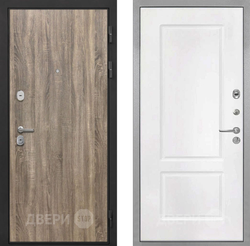 Входная металлическая Дверь Интекрон (INTECRON) Гектор Дуб Турин КВ-2 Белый матовый в Ногинск