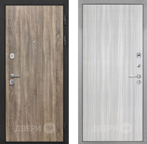 Входная металлическая Дверь Интекрон (INTECRON) Гектор Дуб Турин В-07 с молдингом Сандал белый в Ногинск