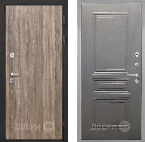 Входная металлическая Дверь Интекрон (INTECRON) Гектор Дуб Турин ФЛ-243 Графит вуд дуб в Ногинск