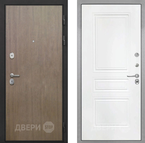 Входная металлическая Дверь Интекрон (INTECRON) Гектор Венге Коричневый ФЛ-243 Белый матовый в Ногинск