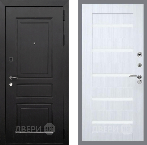 Входная металлическая Дверь Рекс (REX) 6 Венге СБ-14 стекло белое Сандал белый в Ногинск