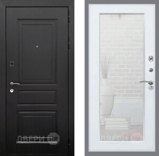 Входная металлическая Дверь Рекс (REX) 6 Венге Зеркало Пастораль Белый ясень в Ногинск