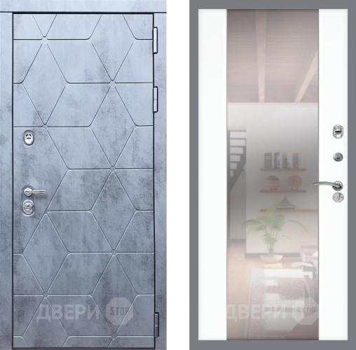 Входная металлическая Дверь Рекс (REX) 28 СБ-16 Зеркало Силк Сноу в Ногинск