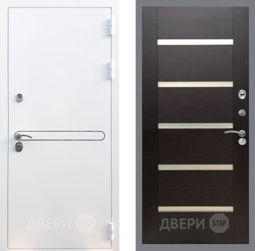 Входная металлическая Дверь Рекс (REX) 27 СБ-14 стекло белое венге поперечный в Ногинск