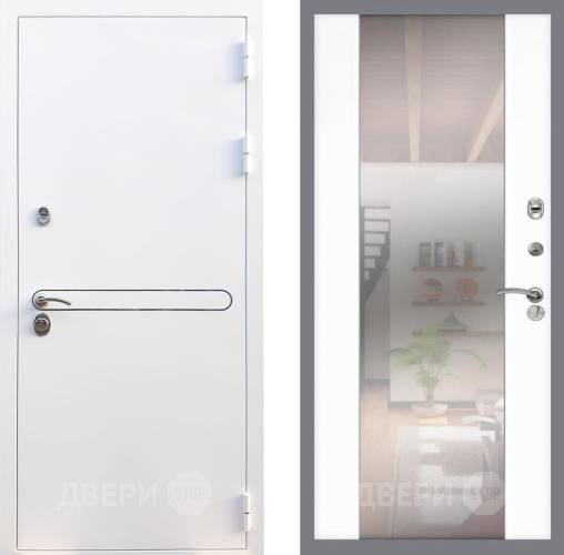 Входная металлическая Дверь Рекс (REX) 27 СБ-16 Зеркало Силк Сноу в Ногинск