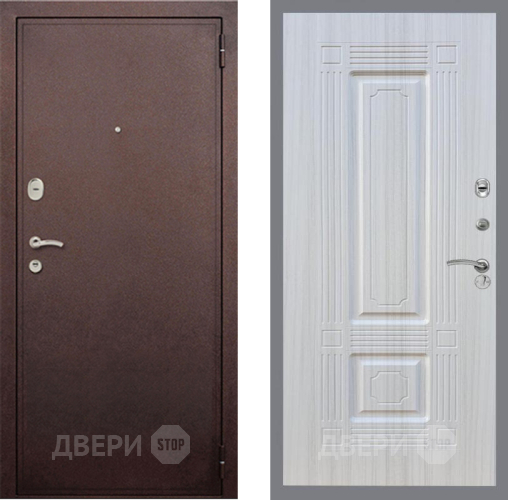 Входная металлическая Дверь Рекс (REX) 2 Медный Антик FL-2 Сандал белый в Ногинск