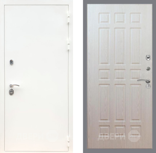 Входная металлическая Дверь Рекс (REX) 5 Белая Шагрень FL-33 Беленый дуб в Ногинск