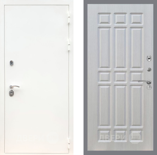 Входная металлическая Дверь Рекс (REX) 5 Белая Шагрень FL-33 Лиственница беж в Ногинск