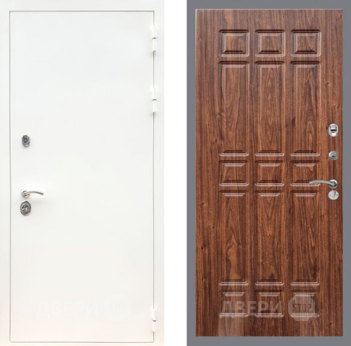 Дверь Рекс (REX) 5 Белая Шагрень FL-33 орех тисненый в Ногинск