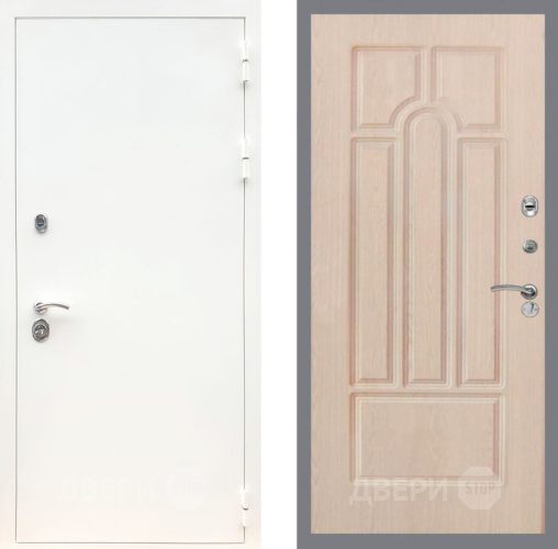 Входная металлическая Дверь Рекс (REX) 5 Белая Шагрень FL-58 Беленый дуб в Ногинск