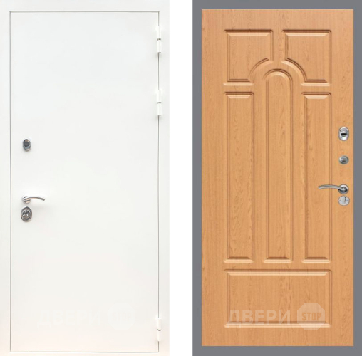 Входная металлическая Дверь Рекс (REX) 5 Белая Шагрень FL-58 Дуб в Ногинск