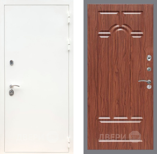 Входная металлическая Дверь Рекс (REX) 5 Белая Шагрень FL-58 орех тисненый в Ногинск