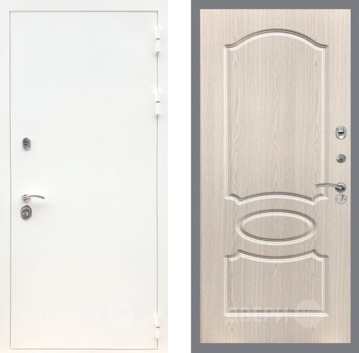 Дверь Рекс (REX) 5 Белая Шагрень FL-128 Беленый дуб в Ногинск