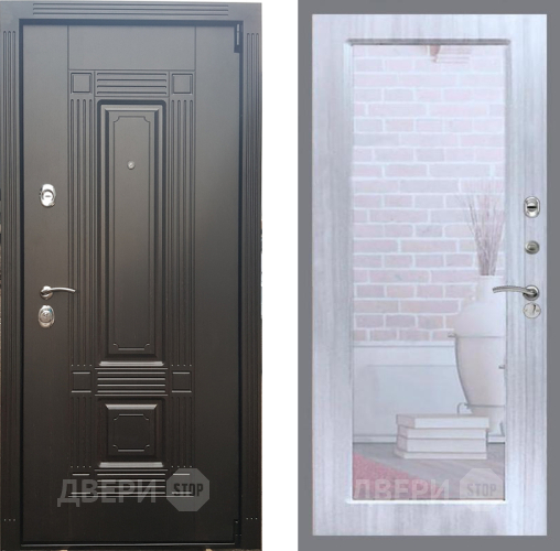 Входная металлическая Дверь Рекс (REX) 9 Зеркало Пастораль Сандал белый в Ногинск