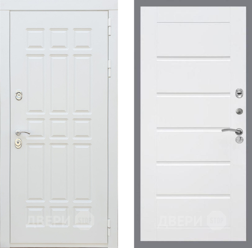 Входная металлическая Дверь Рекс (REX) 8 Силк Сноу Сити Белый ясень в Ногинск