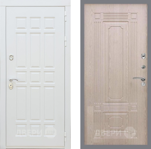 Входная металлическая Дверь Рекс (REX) 8 Силк Сноу FL-2 Беленый дуб в Ногинск