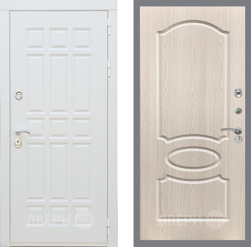 Входная металлическая Дверь Рекс (REX) 8 Силк Сноу FL-128 Беленый дуб в Ногинск
