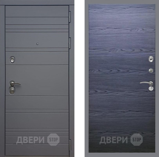 Дверь Рекс (REX) 14 силк титан GL Дуб тангенальный черный в Ногинск