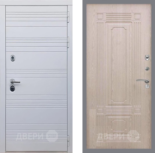 Входная металлическая Дверь Рекс (REX) 14 Силк Сноу FL-2 Беленый дуб в Ногинск