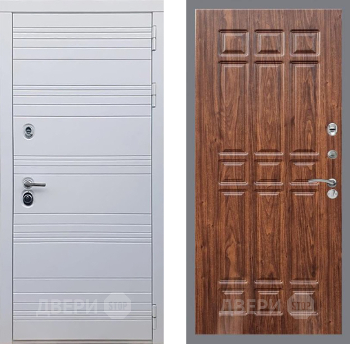 Входная металлическая Дверь Рекс (REX) 14 Силк Сноу FL-33 орех тисненый в Ногинск