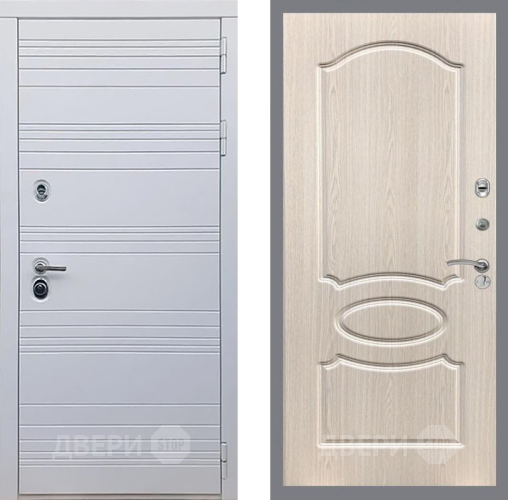 Входная металлическая Дверь Рекс (REX) 14 Силк Сноу FL-128 Беленый дуб в Ногинск