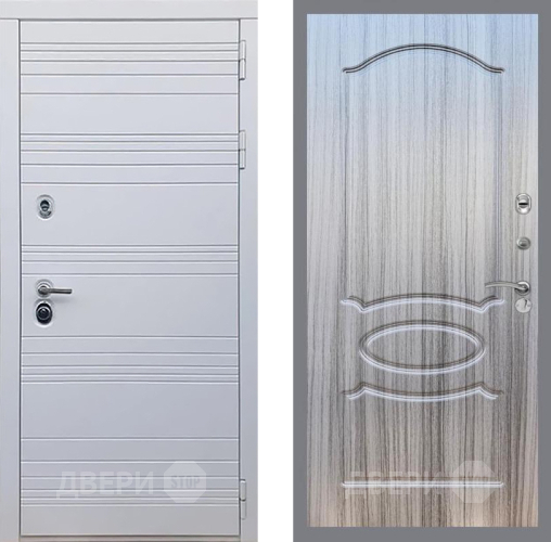 Входная металлическая Дверь Рекс (REX) 14 Силк Сноу FL-128 Сандал грей в Ногинск