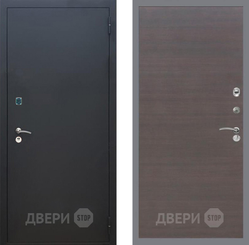 Входная металлическая Дверь Рекс (REX) 1A Черный Муар GL венге поперечный в Ногинск